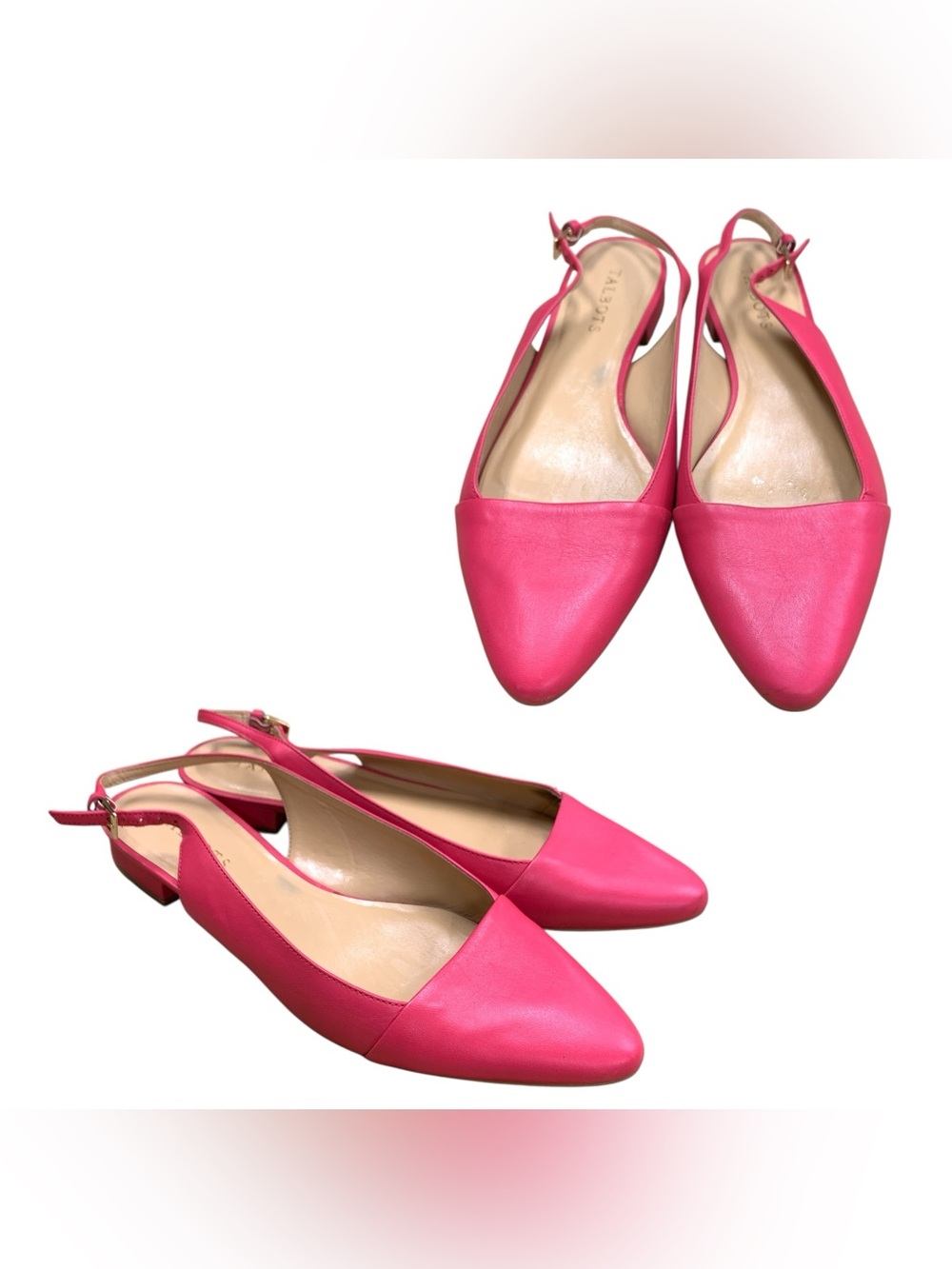 Talbots Hot Pink Pointed Slingback Mules S9.5